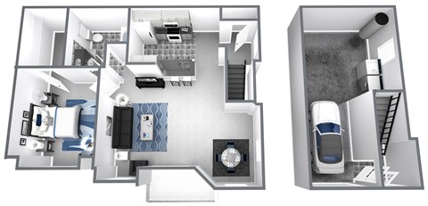 Floor plan for 1 bed, 1 bath, 928 sqft